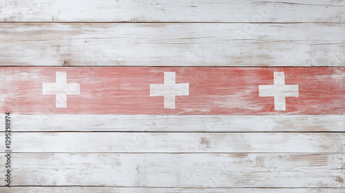 Red Stripe with Crosses on ...