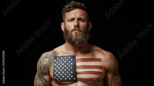 Patriotic Pride: A muscular...