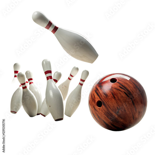 bowling ball and pins