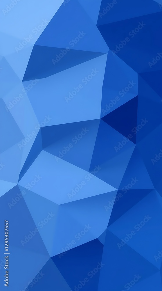 Fototapeta premium An Abstract Digital Piece Showing Overlapping Polygons, Exhibiting A Gradient Ranging From Dark To Light Blues, Creating A Sense Of Depth And Three-Dimensionality, Rendered In A Mini.