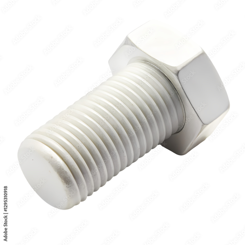 White Hex Bolt on transparent background White Hex Bolt on transparent background