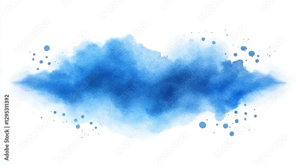 Obraz premium Abstract Blue Watercolor Wash Background Texture