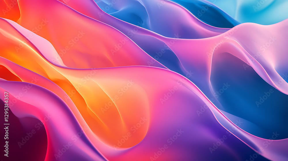 Obraz premium Gradient waveforms flowing seamlessly with a vibrant color transition high quality 