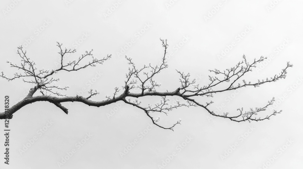 Serene Winter Branch Monochrome Nature Photography Serene Winter Branch Monochrome Nature Photography