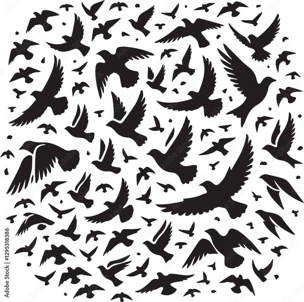 bird set silhouette vector, set of black silhouettes of animals vector illustration, bird vector illustration isolated on white and black background bird set silhouette vector, set of black silhouettes of animals vector illustration, bird vector illustration isolated on white and black background