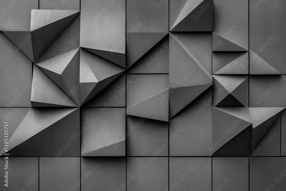 Abstract geometric facade; city building, monochrome Abstract geometric facade; city building, monochrome