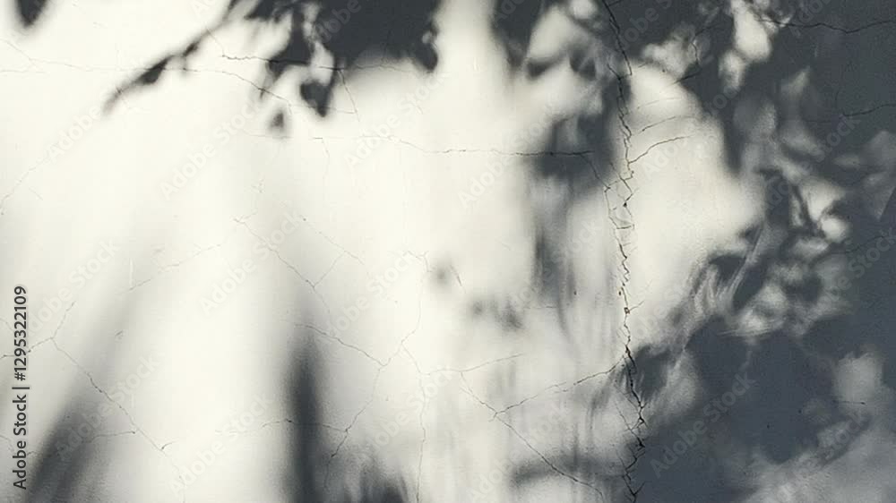 Leaves  shadow on the wall , Chiangmai province Thailand.
