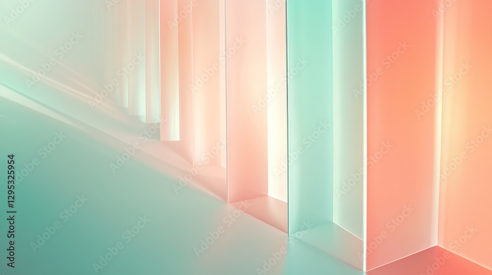 Abstract Pastel Architectural Design: A Visual Symphony of Peach and Mint Abstract Pastel Architectural Design: A Visual Symphony of Peach and Mint