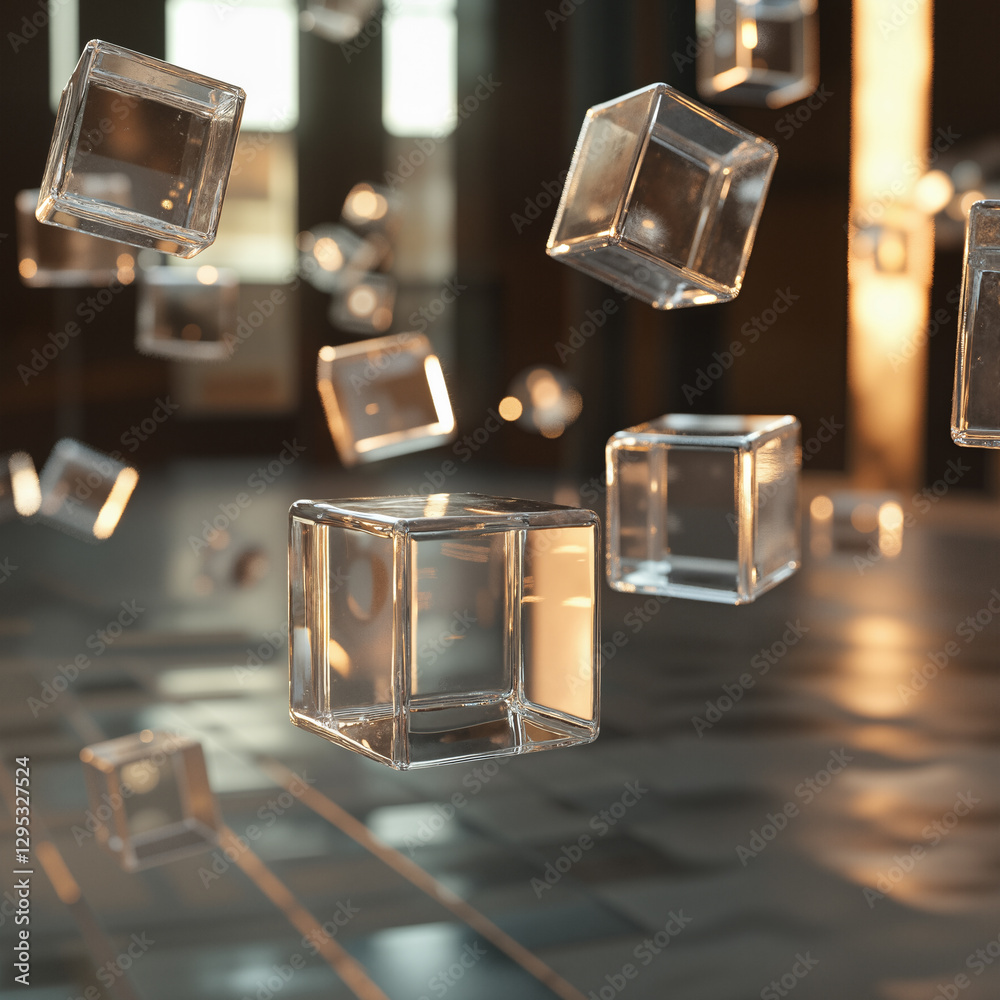 a group of cubes floating in the air a group of cubes floating in the air