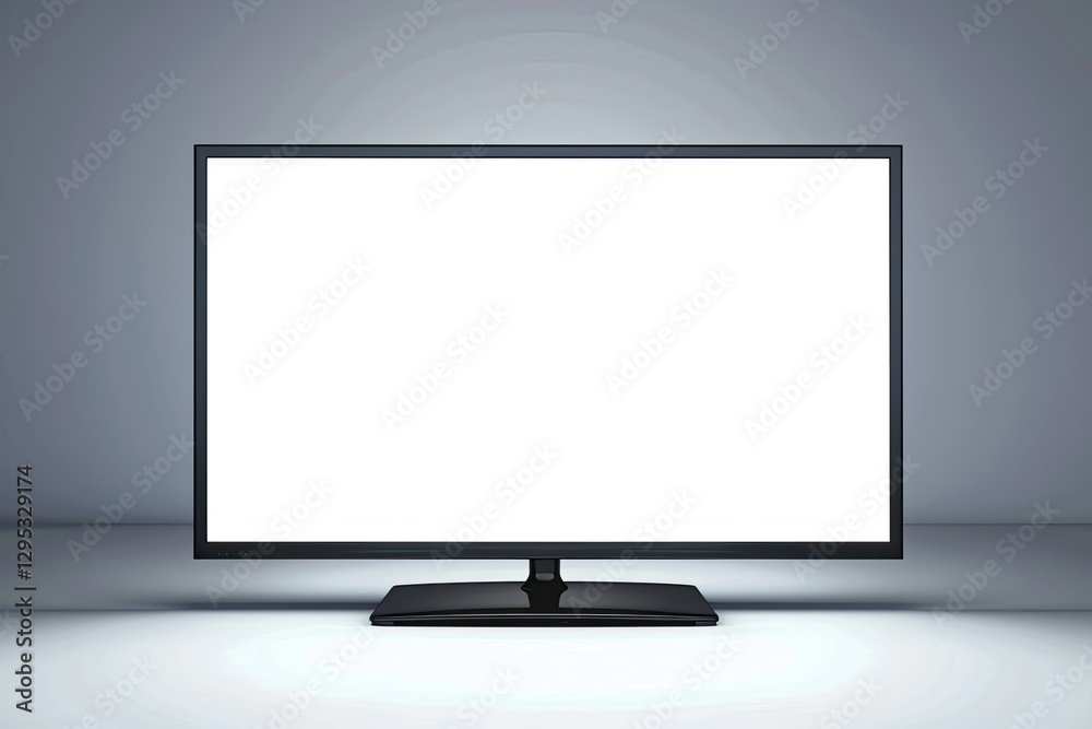 Realistic Tv Screen on a Isolated Baskgound 3D Blank Led Monitor Stock Vector
