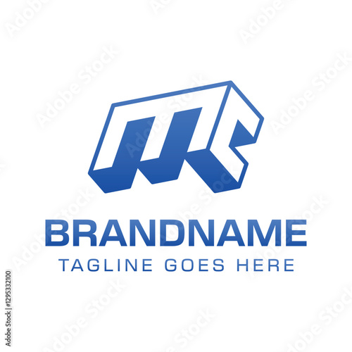 Letters MC 3D Monogram Logo, symbolizes strength, dynamism, and technology