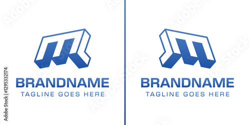 Letters ML or JM 3D Monogram Logo, symbolizes strength, dynamism, and technology