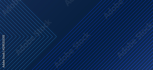 Blue background. Vector abstract, science, futuristic, energy technology concept. Digital image of light rays, stripes lines with blue light over dark blue background