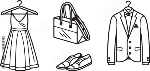 Isolated black event dress code icon Vector, black event dress code Silhouette,black event dress code icon set, black event dress code for logo,color black event dress code Vector illustration, Vector