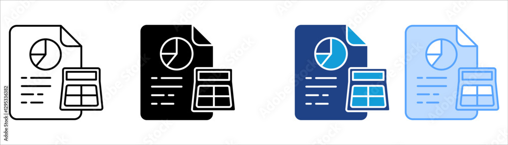 Accounting Icon Set Multiple Style Collection Accounting Icon Set Multiple Style Collection