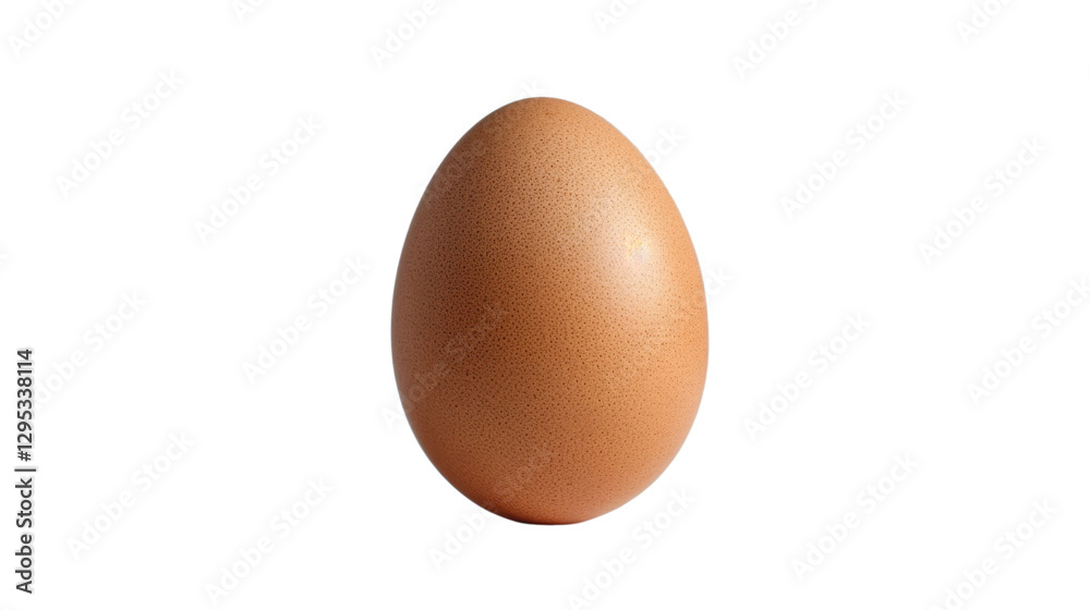 Single brown chicken egg standing on transparent background Single brown chicken egg standing on transparent background