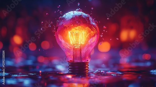 4k animated light bulb color splash: ultra high-definition visual effects, dynamic motion, and vivid cinematic color burst rendered in prores 4444 for creative multimedia productions
