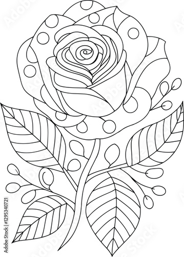 Minimalist Floral Outline Illustration