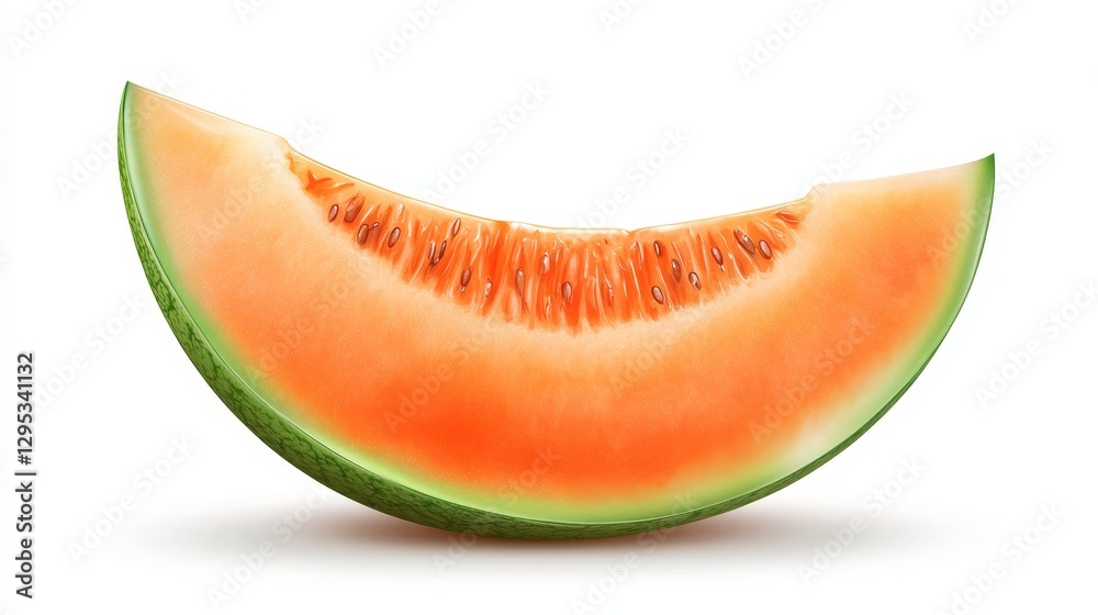 Fresh melon slice. Melon slice on white background Fresh melon slice. Melon slice on white background