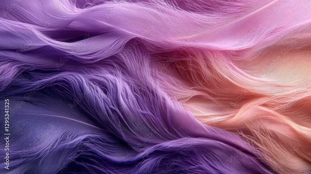 Fototapeta premium Abstract Purple and Peach Ombre Texture Soft, Flowing Fabric Background