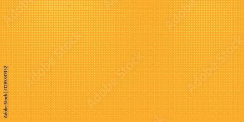 Yellow halftone pattern. Retro comic gradient background. Bright orange pixelated dotted modern