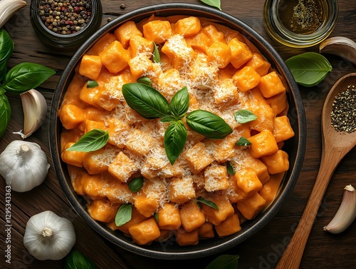 Wallpaper Mural Homemade Gnocchi with Fresh Herbs and Parmesan Cheese | Italian Comfort Food Photography Torontodigital.ca