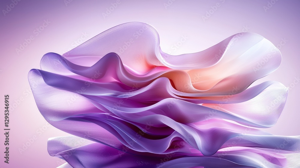 Serene abstract form soft, flowing lavender hues evoke tranquility Serene abstract form soft, flowing lavender hues evoke tranquility