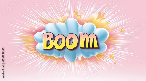 In vibrant colors, a comic-style explosion features 