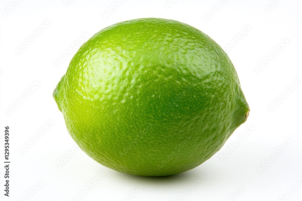 green lime on a white background, with no shadows or reflections green lime on a white background, with no shadows or reflections