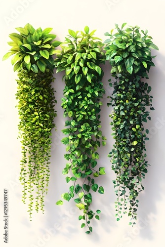 Green plant decoration on modern office walls