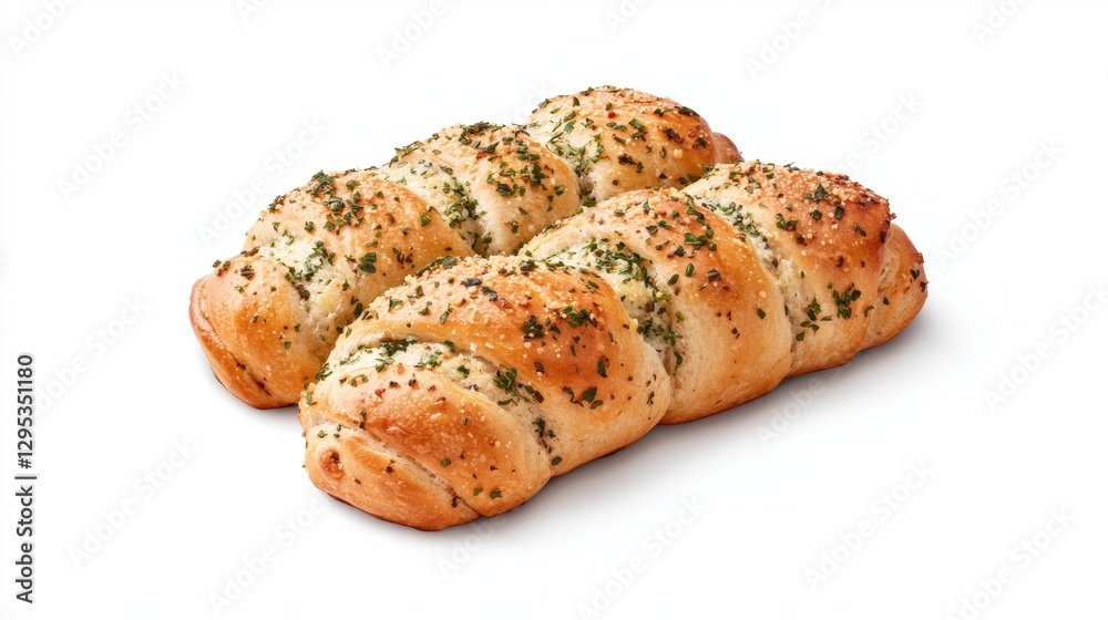 Freshly baked piece of bread topped with fragrant herbs perfect for pairing with dishes or enjoying alone Freshly baked piece of bread topped with fragrant herbs perfect for pairing with dishes or enjoying alone