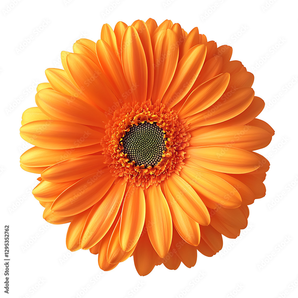 Orange Gerbera Daisy Flower | Bright and Vibrant Bloom Isolated on Transparent Background Orange Gerbera Daisy Flower | Bright and Vibrant Bloom Isolated on Transparent Background