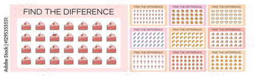 game. a child's game. find the difference. search among the drawings. a child's puzzle. vector. puzzle. A fun game. an easy game for kids.