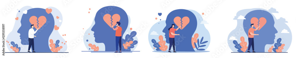 Emotional Healing and Heartbreak Recovery Illustration Emotional Healing and Heartbreak Recovery Illustration