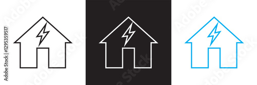 Energy efficiency and saving icon. Sustainable development.  Isolated on white and black background. Vector illustration. EPS 10