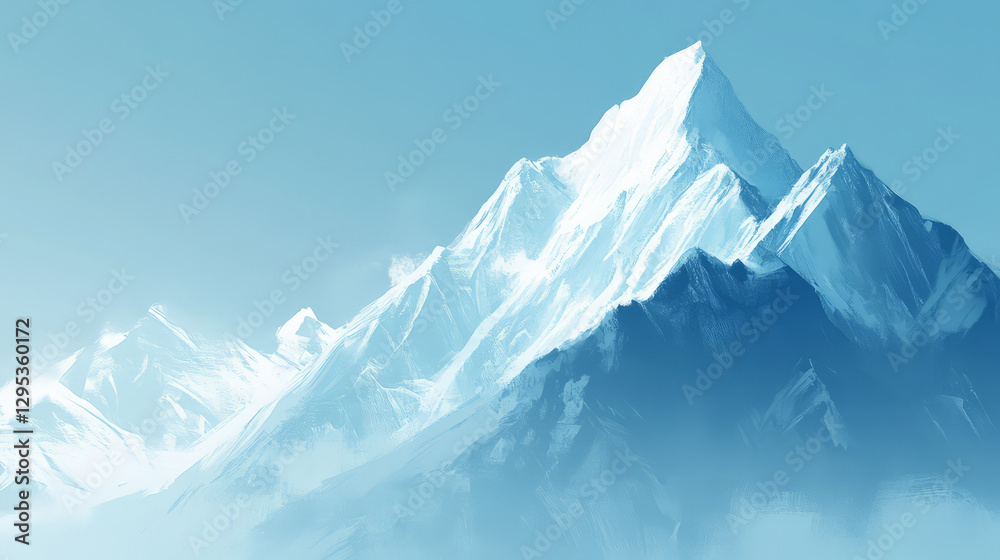 Obraz premium Majestic mountain range with snow capped peaks and clear blue sky