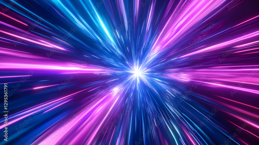 Hyperspace Jump, Abstract Light Speed Tunnel with Glowing Pink and Blue Streaks, Representing Interstellar Travel, High-Tech Data Transfer, and Futuristic Concepts Hyperspace Jump, Abstract Light Speed Tunnel with Glowing Pink and Blue Streaks, Representing Interstellar Travel, High-Tech Data Transfer, and Futuristic Concepts