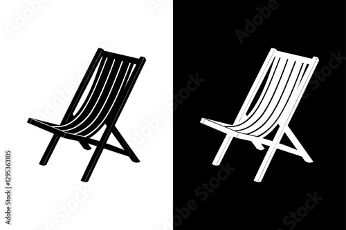 Modern Deck Chair Silhouette Clean & Timeless Icon