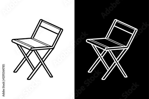 Folding Chair Symbol Pixel-Perfect Vector Graphic