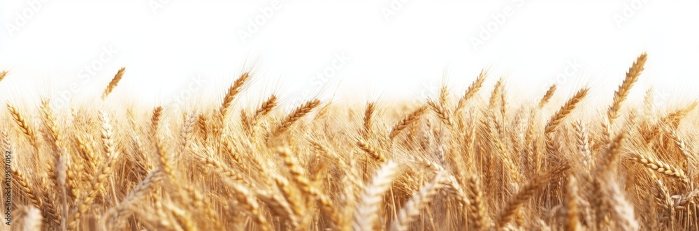 Fototapeta premium Golden Wheat Field Against White Background (2)