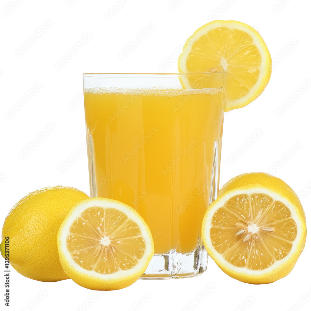 glass fresh yellow lemon juice isolated on white or transparent background glass fresh yellow lemon juice isolated on white or transparent background