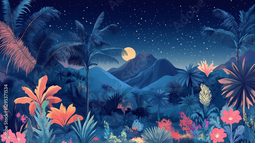 幻想的なアラビアンナイトの風景|夜空に輝く星と砂漠の宮殿