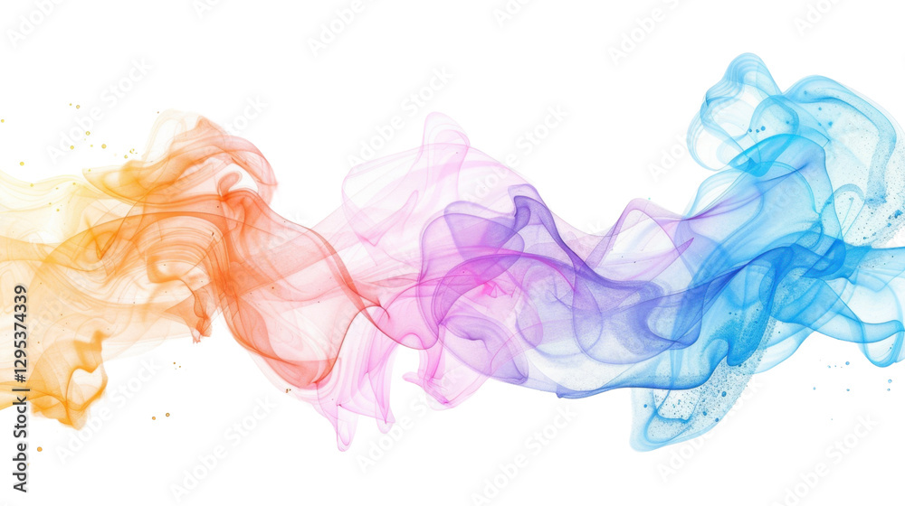 Fototapeta premium Abstract colorful smoke creating a gradient with transparent background