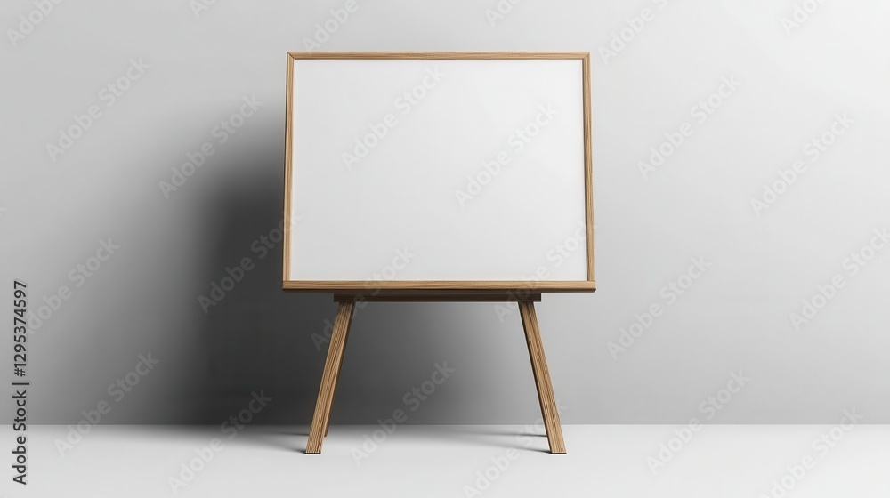 Blank canvas on wooden easel. Perfect for presentations, mockups, and art displays. Blank canvas on wooden easel. Perfect for presentations, mockups, and art displays.
