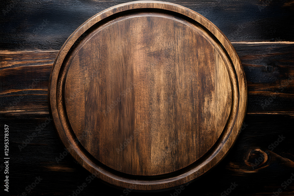Rustic Wooden Pizza Board on Dark Wood Surface, Authentic Culinary Background for Food Presentation and Creative Design Projects, Ideal for Restaurant Menus Rustic Wooden Pizza Board on Dark Wood Surface, Authentic Culinary Background for Food Presentation and Creative Design Projects, Ideal for Restaurant Menus