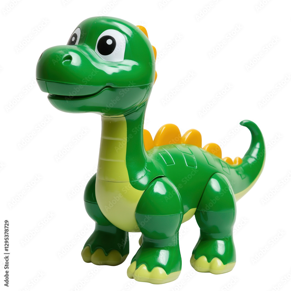 Fototapeta premium green dinosaur toy isolated on white or transparent background 