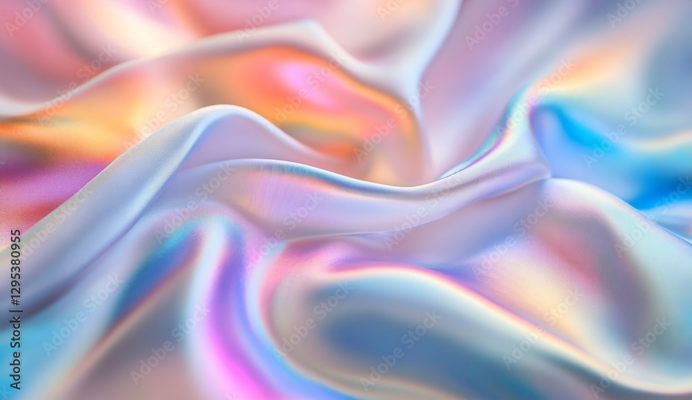 Obraz premium Soft, iridescent fabric folds, abstract background