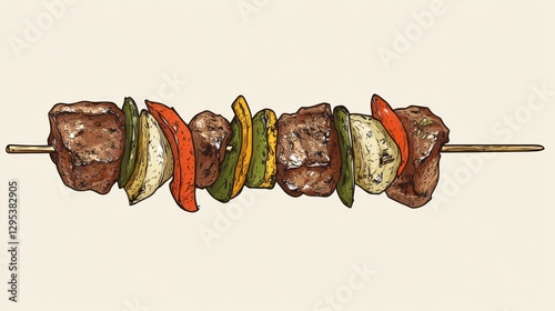 Delicious Grilled Beef Skewers with Assorted Vegetables