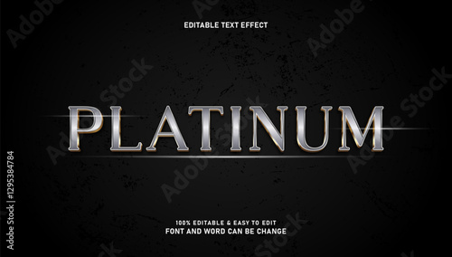 Platinum text effect with an elegant, editable style