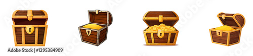 Heart-Shaped Treasure Chest with Golden Interior